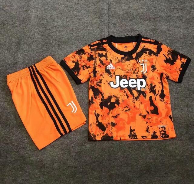 Kids Juventus Third Away Soccer Kits Shirt With Shorts 2020/21